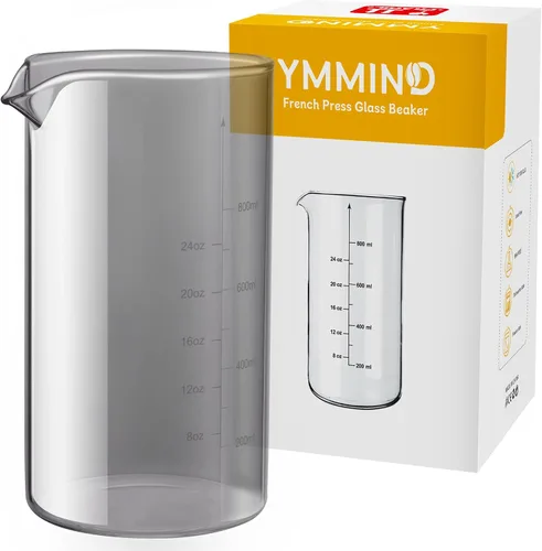 Miniatura 7 de YMMIND Vaso de vidrio de repuesto para prensa francesa de 34 onzas, diseño universal estándar, se adapta a la mayoría de las marcas de cafeteras