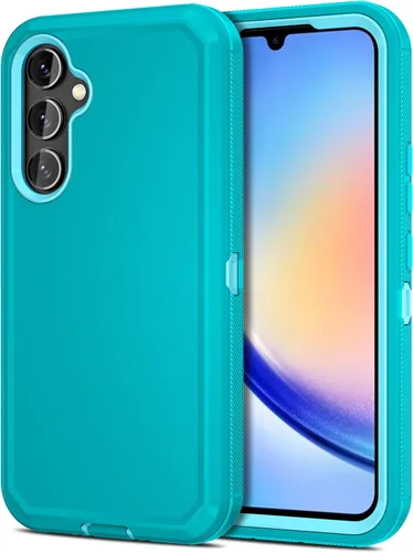 Miniatura 8 de Jiunai Funda para Samsung Galaxy A34, resistente, a prueba de golpes, de doble capa, protección de puerto, híbrida, resistente, para Samsung Galaxy