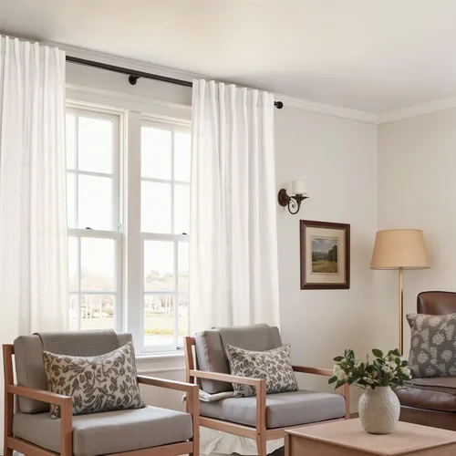 Miniatura 5 de KOUFALL Cortinas transparentes de lino de 90 pulgadas, cortinas para Sala Modernas 2025 De Lino Elegantes, cortinas personalizadas con pestaña