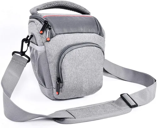 FOSOTO Bolsa compacta para cámara DSLR, bandolera compatible con Canon EOS Rebel T6 T7 T8i T100 SL3 XTi 4000D 2000D Nikon D5600 D3400 D3500 Pentax