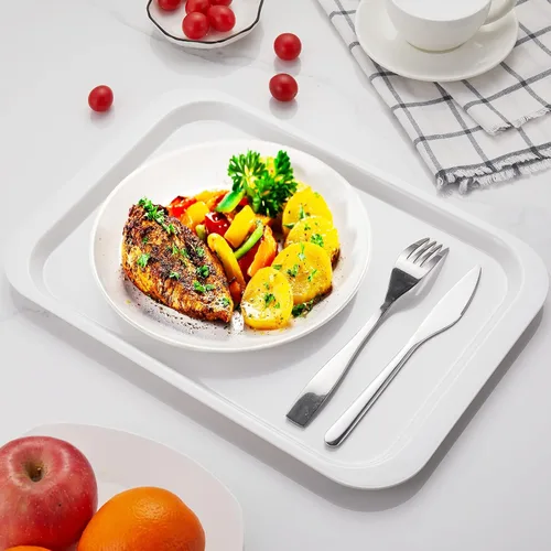 Miniatura 3 de PFW-15106-02 - Bandejas rectangulares de melamina para servir de 15 x 10.6 pulgadas, bandejas de comida rápida para desayuno, almuerzo y cena