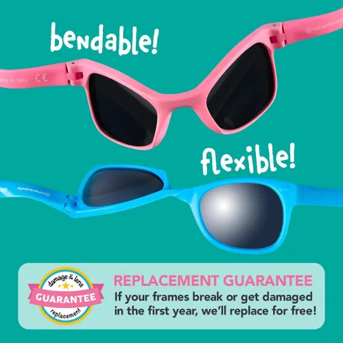 Miniatura 4 de ROSHAMBO - Lentes de sol irrompibles para niños y niñas de 2 a 4 años con correa sin bisfenol A, lentes polarizados, ensamblados en Estados Unidos