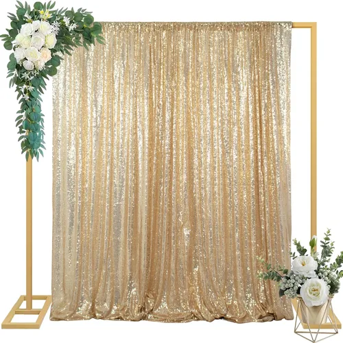 Miniatura 11 de ShinyBeauty Cortinas de Telón de Fondo con Lentejuelas 4x10 pies Negro Cortinas de Lentejuelas 2 Paneles Telones de Fondo para Bodas Telón de Fondo
