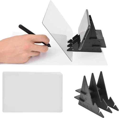 Miniatura 4 de Ejoyous Tablero de plantilla portátil, caja de luz, tablero de dibujo, dibujo, espejo, reflejo, atenuación, copia, pintura, limitación, herramienta