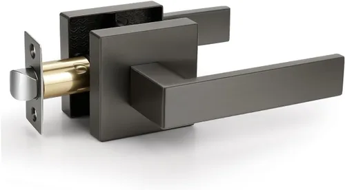 Miniatura 39 de KNOBWELL Paquete de 1 manija de puerta interior negra para uso en interiores, reversible para izquierda y derecha sin llave Negro
