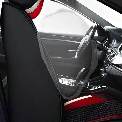Miniatura 5 de Juego completo de fundas de asiento de automóvil de lujo adecuadas para Sandero Stepway Ice Silk Weaving y asiento de cuero, juego completo de 5 Rojo