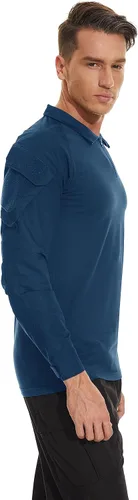 Miniatura 15 de TACVASEN Camisa táctica de manga larga para hombre, con cremallera de 1/4, con bolsillos, para paintball, militar, Airsoft, transpirable