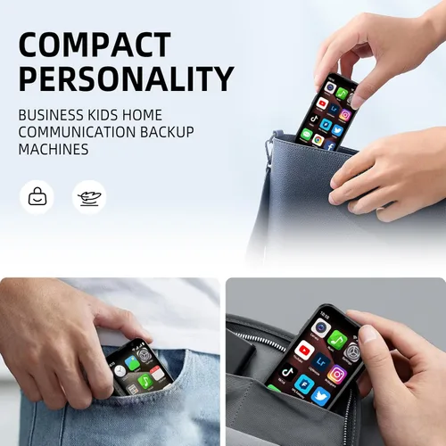 Miniatura 3 de Mini teléfono desbloqueado mini teléfono celular para niños, teléfono celular más pequeño del mundo, pantalla táctil HD de 3.0 pulgadas, Quad Core