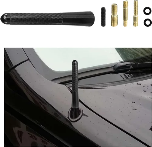 Miniatura 15 de Dickno Antena corta para automóvil, antena de radio de aluminio de 1.37 pulgadas, repuesto de mástil, antena de recepción de radio AM/FM automática