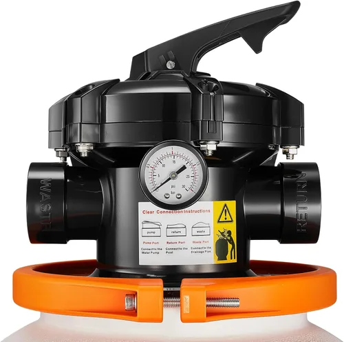 Miniatura 11 de VEVOR Bomba de filtro de arena de 12 pulgadas para piscinas sobre el suelo de hasta 15000 galones, sistema de filtración de piscina de 0.33 HP 3000