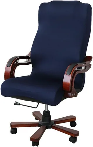 Miniatura 10 de JIAN YA NA Funda para silla giratoria de computadora, de poliéster, elástica, para escritorio, oficina, protector de asiento elástico, tamaño L
