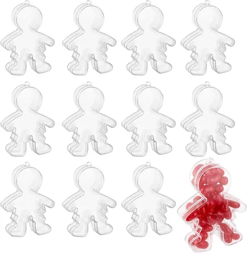 Miniatura 14 de Hammont Adornos Navideños Transparentes Rellenables – Caja de Regalo de Dulces Navideños Reutilizable en Forma de Alpaca para Decoración del Árbol
