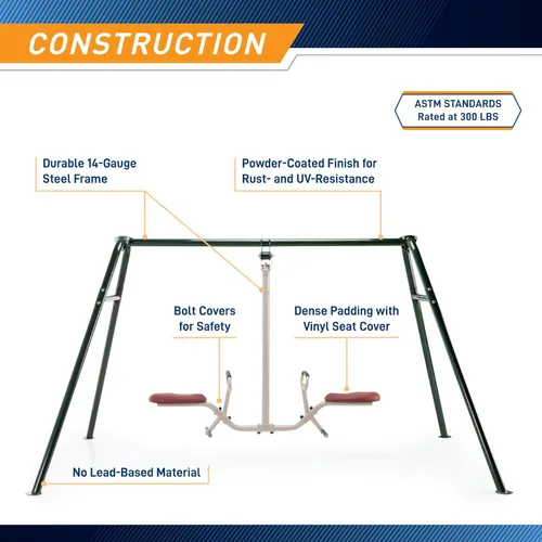 Miniatura 7 de Gym Dandy Tilt-A-Swing - Juego de columpios para niños, giros de 360 grados, rotación multidireccional, juego de columpios para patio trasero