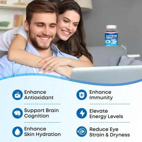 Miniatura 3 de Gomitas de luteína, suplementos de luteína y zeaxantina 12 en 1, vitaminas oculares para adultos, suplemento de salud ocular con múltiples vitaminas