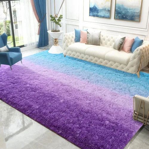 Miniatura 7 de Alfombra de área púrpura y azul de 6x9, alfombras grandes para sala de estar y dormitorio, alfombra mullida y linda, alfombras modernas