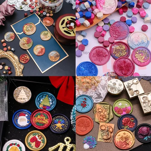 Miniatura 6 de 600 cuentas de sellado de cera, cuentas de cera de sellado negro para sello de cera, juego de cuentas de sellado de cera de oro antiguo con 6