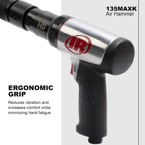 Miniatura 4 de Ingersoll Rand 135MAXK Martillo Neumático de Cambio Rápido con Reducción de Vibración, Juego de Cincel de 5 Piezas, 2,600 BPM, Carrera de 3