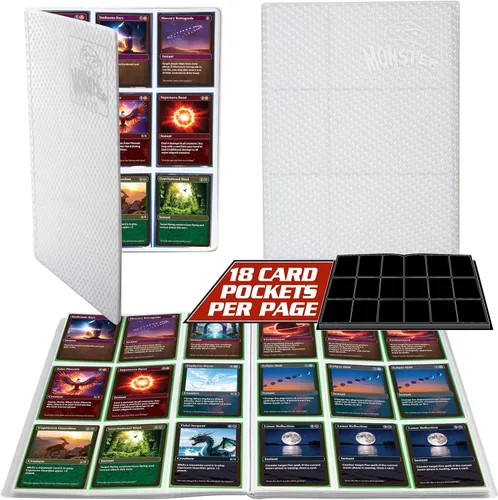 Miniatura 16 de Monster - Paquete de 25 protectores de página para tarjetas coleccionables con capacidad para 450 cartas coleccionables y 9 hojas de bolsillo