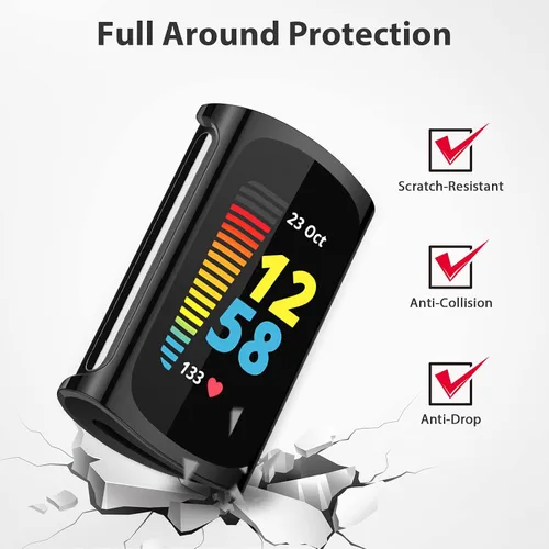 Miniatura 3 de Paquete de 4 protectores de pantalla compatibles con Fitbit Charge 6/Charge 5 (no para Charge 4/3), funda protectora de TPU completa, accesorios