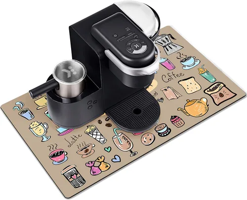 Miniatura 10 de Alfombrilla de bar de Golener, alfombrilla absorbente para derrames de cafetera, tapete protector de mostrador debajo de la máquina de espresso