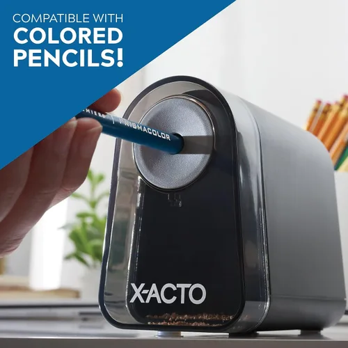 Miniatura 4 de X-ACTO Sacapuntas, Sacapuntas Eléctrico Mighty Mite, con Pencil Saver®, motor SafeStart®, color negro, 1 unidad, para el hogar, oficina, escuela