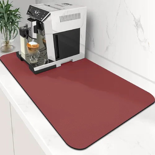 Miniatura 21 de WISELIFE Tapete de café súper absorbente para secar platos, accesorios de barra de café, combina con máquina, tapetes de secado grandes para Negro
