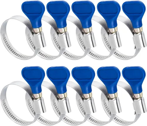 POWERTEC 70247-P2 Abrazaderas de manguera de llave de 1-1/2 pulgadas, abrazaderas de manguera ajustables de acero inoxidable para recolección de