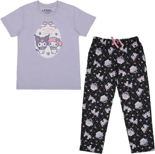 Miniatura 6 de Bioworld Kuromi & My Melody - Conjunto de ropa de dormir lavanda para mujer