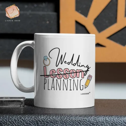 Miniatura 5 de Taza de planificación de lecciones de boda para profesores, regalos para novia, taza de café de compromiso