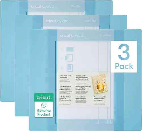 Cricut® Joy Xtra™ - Tapete para tarjetas (3 unidades), tapete de corte reutilizable de 4.7 x 6.6 pulgadas para manualidades con película protectora,
