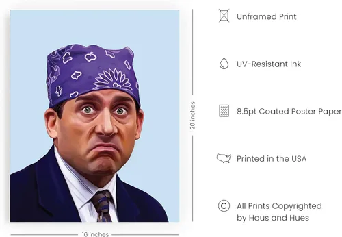 Miniatura 2 de HAUS AND HUES Póster de Michael Scott – Arte de pared del programa de televisión The Office, impresión de memes de Mike de prisión, decoración