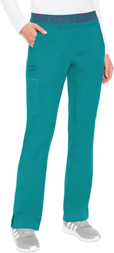 Med Couture Pantalón de yoga para mujer con 7 bolsillos, cintura de punto acanalado ultrasuave y tecnología elástica de 2 vías, MC7739