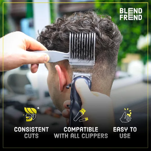 Miniatura 5 de Blend Frend Peine de cortapelos, grado 1 (0.118 pulgadas), usuarios en casa, barberos novatos, fabricado en Reino Unido, compatible con todas