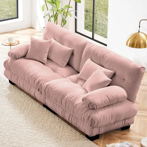 Miniatura 30 de KEIKI Sofá modular de 94 pulgadas con 4 almohadas, cómodo juego de sofá biplaza Cloud para sofá de asiento profundo suave y profundo, sofá biplaza