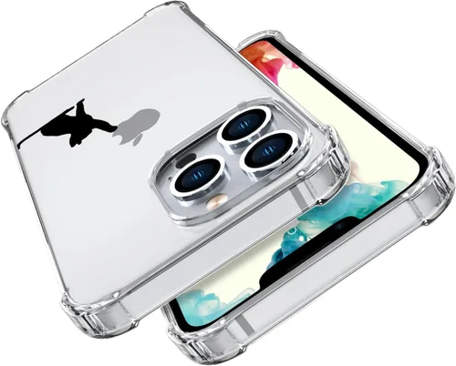 Miniatura 4 de Funda de teléfono con diseño de gato lindo para iPhone 11, funda de gato negro, cubierta de funda transparente de teléfono con cuatro esquinas