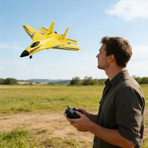 Miniatura 3 de Avión RC, avión planeador. Para aviones de control remoto de espuma para adultos principiantes, giro de 360° fácil de volar (azul)