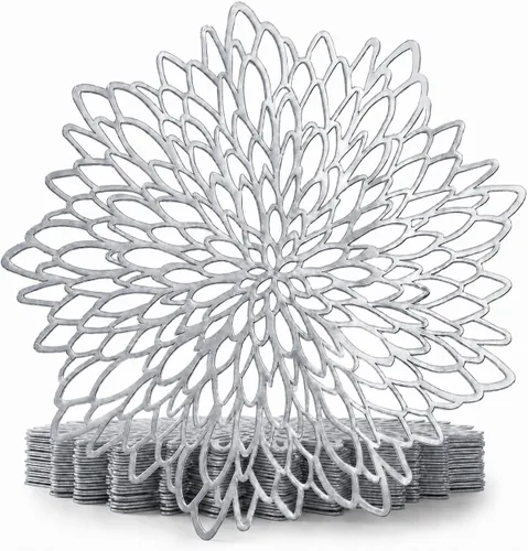 Manteles individuales metálicos plateados con texto en inglés "OCCASIONS", A1. Hoja de plata A. Hoja de plata