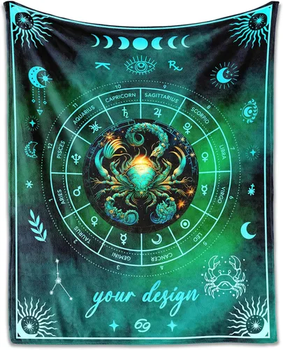 Miniatura 31 de Manta Acuario para Regalos, 40" x 30" Manta Rectangular de Franela del Zodiaco Acogedora, Regalo para Niños Niñas Adolescentes Mujeres Hombres