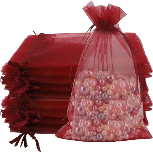 Miniatura 13 de Bolsas de organza de 4 x 6, 100 bolsas de malla transparente con cordón, pequeñas bolsas de regalo de malla, bolsas de regalo con cordón, bolsas