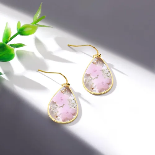 Miniatura 52 de Forget-Me-Not and Queen Anne's Lace Pressed Wildflower Earrings Pressed Flower Earrings Handmade Drop and Dangle Earrings Gift for Woman