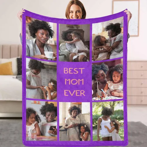 Miniatura 17 de Mantas personalizadas con fotos, texto, manta personalizada con imagen, hecha en Estados Unidos, personalizada para Navidad, cumpleaños, boda