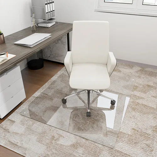 Miniatura 9 de [Vidrio templado] Tapete para silla de vidrio de 40 x 80 pulgadas, tapete para silla de oficina de 1/5 pulgadas de grosor para alfombra o suelo