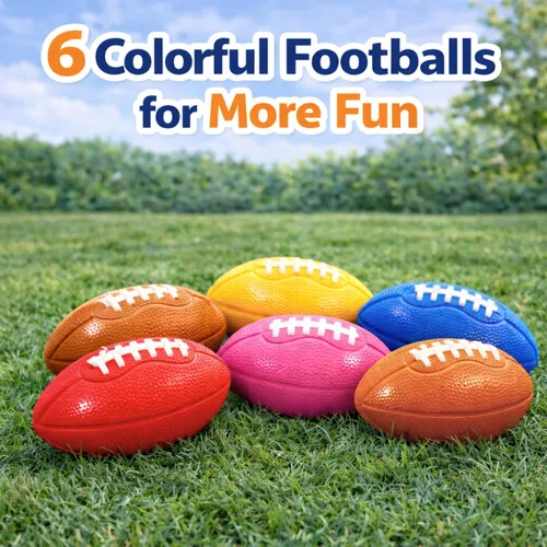 Miniatura 5 de Liberty Imports Paquete de 6: pelotas de fútbol de espuma de 7.5 pulgadas, fácil agarre suave para niños, entrenamiento de práctica, juego de patio