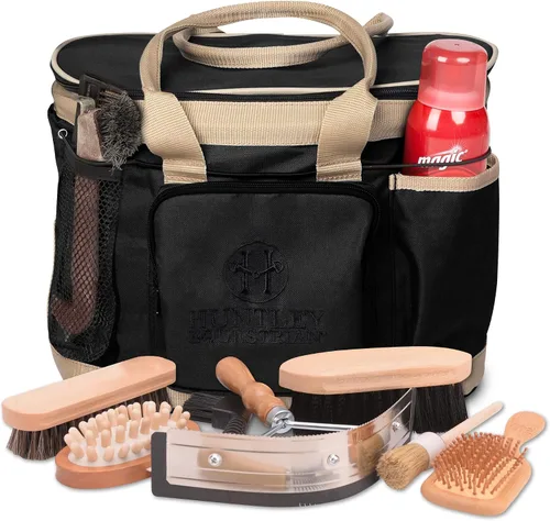 Miniatura 2 de Huntley Equestrian Bolsa de aseo de lujo perfectamente diseñada de fácil acceso con múltiples bolsillos con cierre superior de doble asa