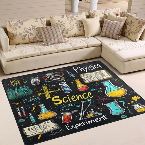 Miniatura 14 de ALAZA Alfombra antideslizante de juego de piscina retro colorida de 4 x 5 pies 3 pulgadas y 3 pulgadas para sala de estar, comedor, dormitorio