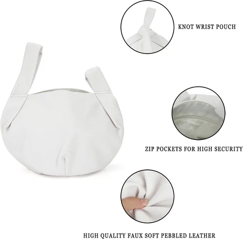 Miniatura 5 de Earnda Bolsa pequeña para mujer bolsa de mano suave con asa superior bolsa de mano con nudo de muñeca