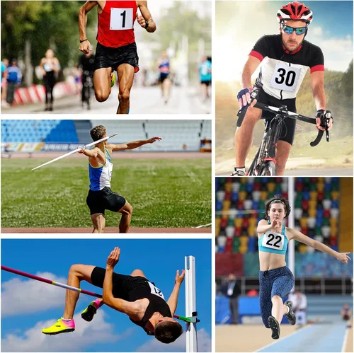 Miniatura 6 de Números de babero para correr con pasadores de seguridad para eventos de competición deportiva de maratón, resistente al desgarro, impermeable, 6 x