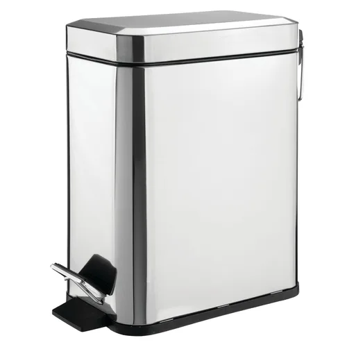Miniatura 13 de mDesign Cubo de basura rectangular con apertura lateral - Acero inoxidable cepillado