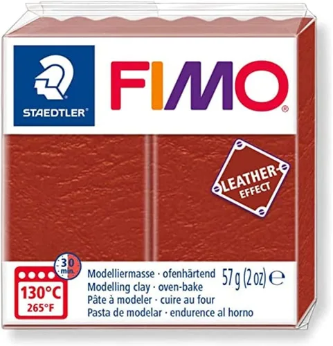 Miniatura 16 de STAEDTLER Fimo 8010-809 - Arcilla para modelar endurecimiento en horno (efecto cuero), color gris paloma