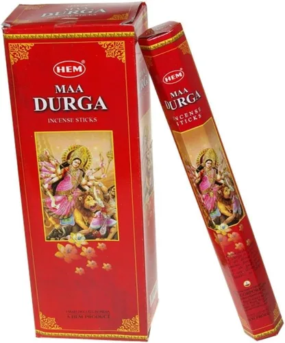 Hem Maa Durga - Varillas de incienso (120 varillas, 6 cajas en el interior), 9 pulgadas de largo, 0.71 oz por caja, perfectas para meditación, yoga